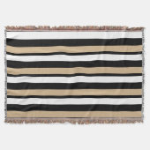 Noir blanc et couverture de jet barrée par or (Devant)