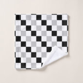 Noir, blanc et gris Checkered (Gant de toilette)