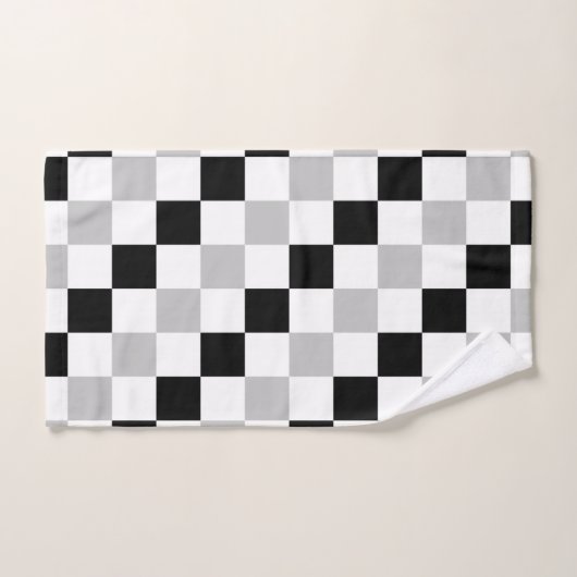 Noir, blanc et gris Checkered (Serviette à main)