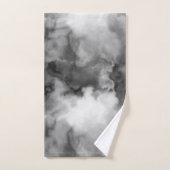 Noir, blanc et gris marbré Abstrait (Serviette à main)