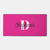 Noir blanc et rose chaud mignon fille Monogramme (Recto)