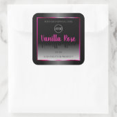 Noir Blanc Étiquette Glamor Rose Frame Logo (Sac)