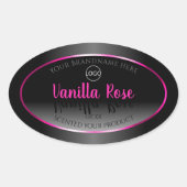 Noir Blanc Étiquette Glamor Rose Frame Logo (Devant)