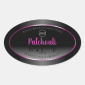 Noir Blanc Étiquette Rose violet cadre Logo (Devant)