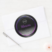 Noir Blanc Étiquette violet rose cadre Logo (Enveloppe)