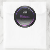 Noir Blanc Étiquette violet rose cadre Logo (Sac)
