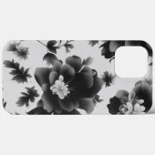 Noir & Blanc Floral Design iPhone / coque ipad (Verso (horizontal))
