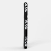 Noir blanc Floral iPhone 5 coque Monogramme (Dos/Droite)