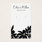 Noir Blanc floral Script de police oreille (Devant)