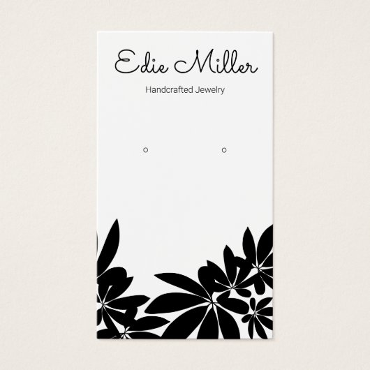 Noir Blanc floral Script de police oreille (Devant)