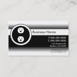 Noir blanc fondu personnalisé électricien cartes d