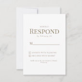 Noir & Blanc Gold Texte Mariage RSVP (Devant)