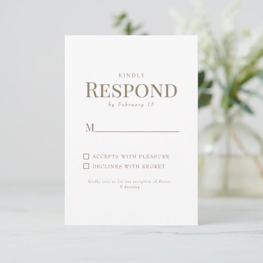 Noir & Blanc Gold Texte Mariage RSVP (Debout devant)