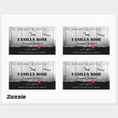 Noir Blanc Grain Produit Étiquette Coeur Logo (Feuille)