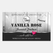 Noir Blanc Grain Produit Étiquette Coeur Logo (Devant)