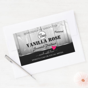 Noir Blanc Grain Produit Étiquette Coeur Logo