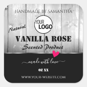 Noir Blanc Grain Produit Étiquette Coeur Logo