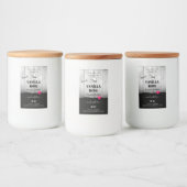 Noir Blanc Grain Produit Étiquette Coeur Logo (Bouteilles)