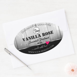Noir Blanc Grain Produit Étiquette Coeur Logo
