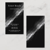 Noir blanc gris clair Carte de visite moderne (Devant / Derrière)
