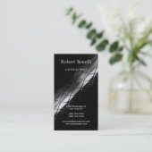 Noir blanc gris clair Carte de visite moderne (Debout devant)