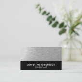 Noir blanc gris moderne Consultant Carte de visite (Debout devant)