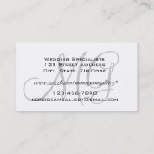 Noir Blanc Gris Monogrammes Carte de visite simple (Dos)