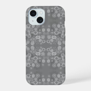 Noir blanc gris rétro Motif d'aquarelle florale