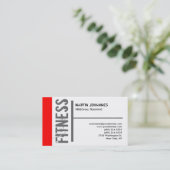 Noir blanc gris rouge Carte de visite moderne (Debout devant)