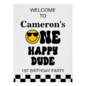 Noir Blanc Jaune Un heureux mec Affiche de bienven (Devant)