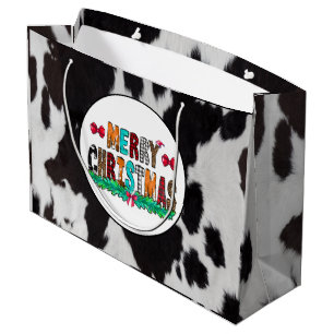 Noir Blanc Joyeux Noël Noir Grand Sac Cadeau