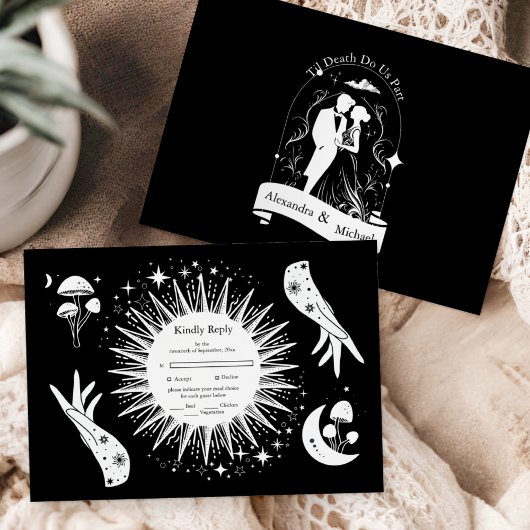 Noir Blanc Le Mariage de la carte Tarot Lots