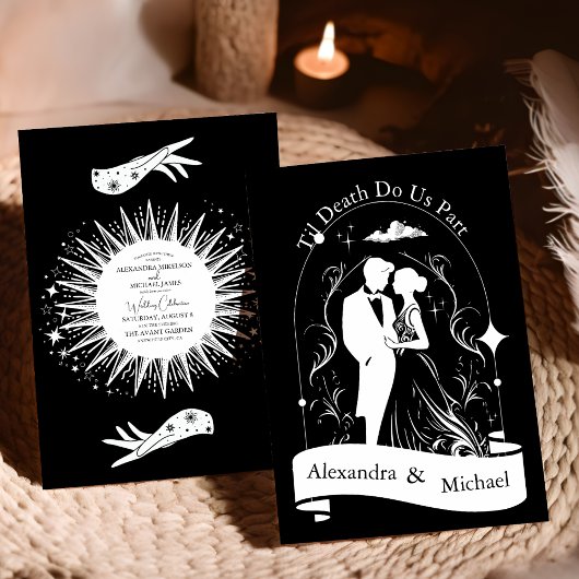 Noir Blanc Le Mariage de la carte Tarot Lots