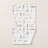 Noir Blanc magnifique Motif géométrique moderne (Serviette à main)