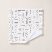 Noir Blanc magnifique Motif géométrique moderne (Gant de toilette)