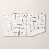 Noir Blanc magnifique Motif géométrique moderne (Serviette à main)