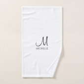 Noir Blanc manuscrit Nom Modèle (Serviette à main)