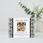 Noir/Blanc Mariage Enregistrer la date Photo Carte (Debout devant)