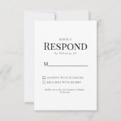 Noir & Blanc Mariage RSVP (Devant)