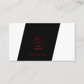 noir blanc mince rouge monogramme carte de visite (Devant)