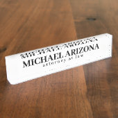 Noir & Blanc Minimaliste Simple Plaque (Taille)