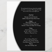 Noir Blanc moderne Circle Posh Menu Mariage (Devant)