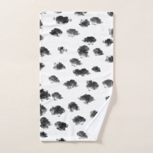 noir blanc moderne dalmate taches animal motif (Serviette à main)