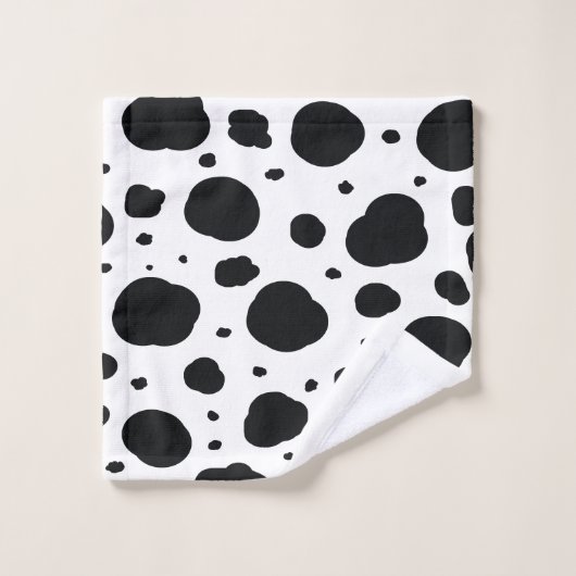 noir blanc moderne dalmate taches animal motif (Gant de toilette)