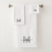 Noir Blanc Moderne Féminin Monogramme de Nom en Éc (En situation)