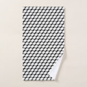 Noir Blanc moderne Géométrique Motif de bloc Gras (Serviette à main)