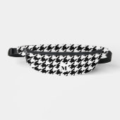 Noir Blanc moderne Houndstooth Motif Monogramme (Recto)