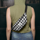 Noir Blanc moderne Houndstooth Motif Monogramme