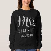 Noir & Blanc Moderne Mme Sweatshirt Pour Mariée (Devant)