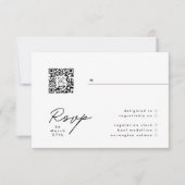 Noir & Blanc moderne Simple QR Wedding RSVP (Devant)
